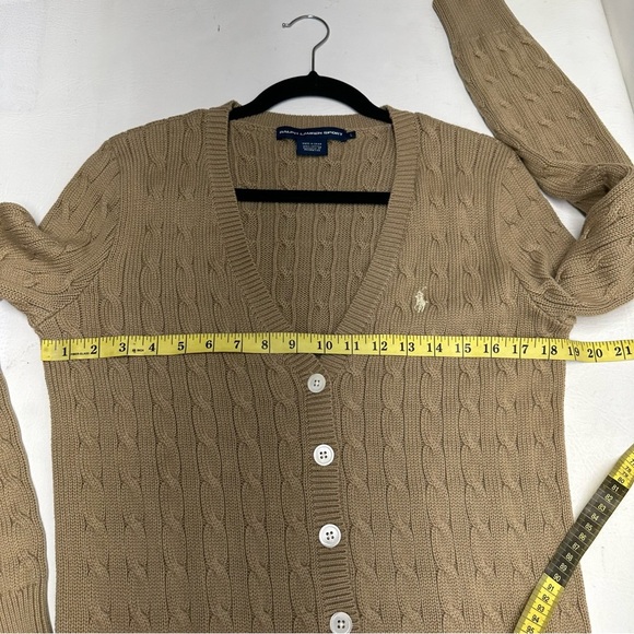 Ralph Lauren sport Camel Cable Knit Cardigan size L NWOT - Picture 4 of 7